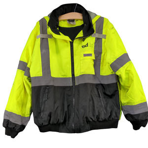 River City Garments Mens Full Zip Jacket Reflective Bright Green Size S Class 3